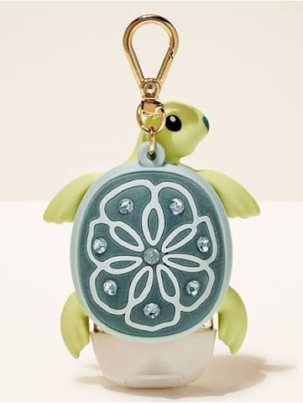 Bath & Body Works Green Turtle Hand Sanitizer Holder Keychain - Picture 1 of 1